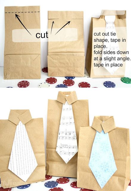 Easy Shirt \'n Tie Father\'s Day Gift Bag