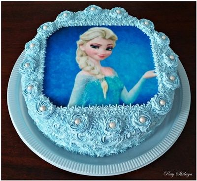 Paty Shibuya Bolos Com Papel Arroz Cake Elsa Cakes Frozen Cake