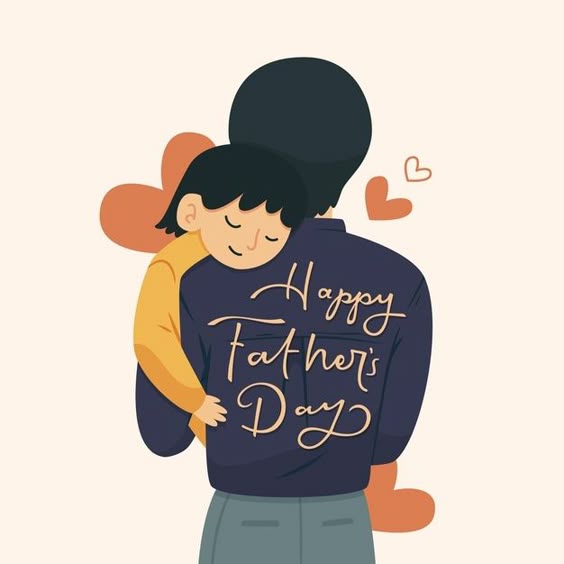 Happy father\'s day with man and child Premium Vector