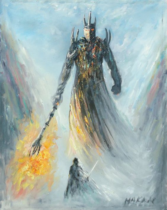 Fingolfin vs Morgoth Silmarillion Painting, J.R.R. Tolkien's Silmarillion Art, Oil Painting on Canvas, Fingolfin Painting, Melkor Painting