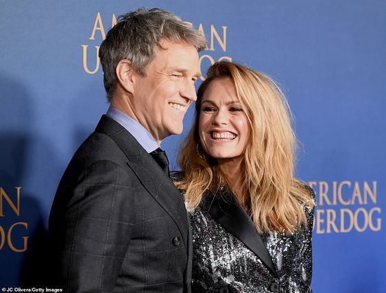 Stephen Moyer supports Anna Paquin at the American Underdog premiere