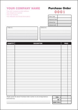 free purchase order form template