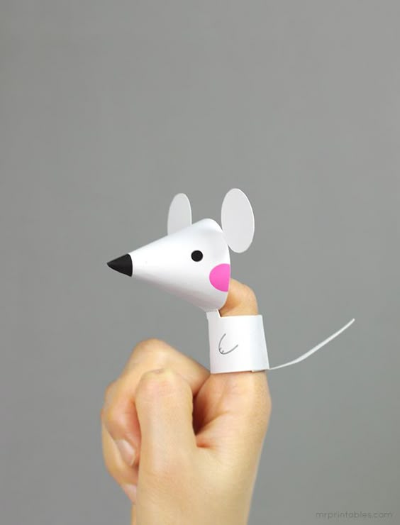 Mouse and other Farm Animal Finger Puppets - Mr Printables