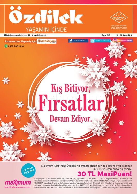 Ozdilek Magazalarinda Indirim Gunleri Suruyor Ozdilek Kampanyasinda 15 28 Subat 2018 Tarihleri Arasinda Bircok Urunde Indirimli Fiyat Firsa Gida Kartlar Subat
