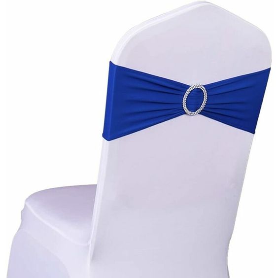 Mobilier d\'intérieur > Meuble de salle à manger > Chaise, banc et tabouret > Housse de chaise LANGRAY, Polyester et Lycra (élastique avec grande extensibilité). Ceinture de chaise en élasthanne extensible élastique pour la décoration de chaise de salle à manger de mariage, sans housse de chaise. Taille 5,9 "(15 cm) largeur X 13,7" (35 cm) Longueur environ, convient aux chaises de réunion de banquet de mariage, facile à décorer et à recycler. Veuillez noter qu\'en raison des limitations de la phot