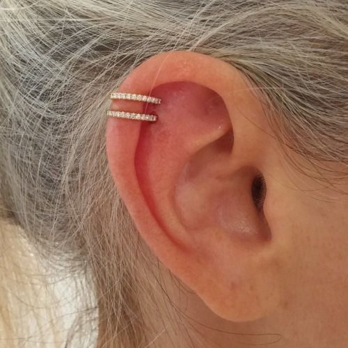 Ouro 18k Piercing Argola Borboleta Cartilagem Tragus Orelha