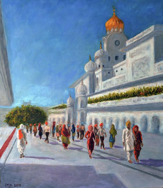 Golden Temple Series 2 Art Print by Uma Krishnamoorthy