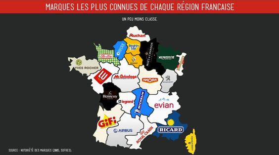 Les marques célèbres de chaque région