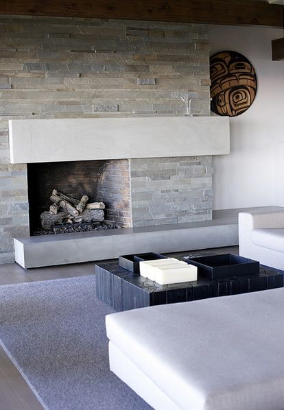 Larger stone work; like it. Don't like the hearth or mantle. Prefer just mantle and in wood.