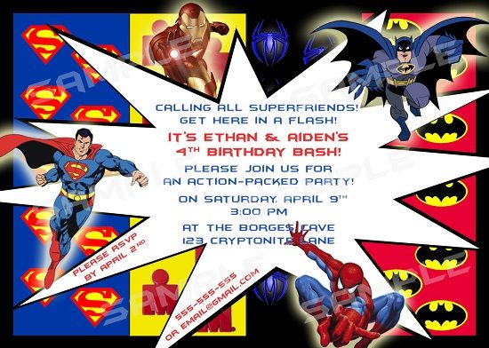 Hero Birthday Party Hero Invitation Superhero Birthday Gender Neutral Superhero Birthday Superhero Invitation Superhero Party