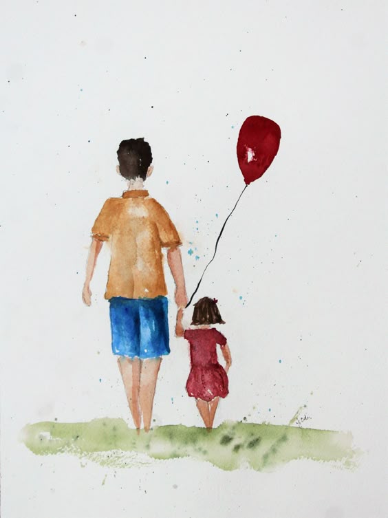 I painted this watercolor to create a card for my Dad for Father’s Day. I wanted to create a feeling with art that represents a bond that can’t be broken. The bond between a father and daughter. A representation of the feeling of being Daddy’s little girl – no matter age or time. Love you Dad. xoxox #JodiMcKinney