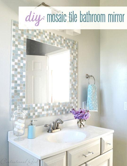 10 diy ways to amp up builder grade basics mosaic tile bathrooms bathroom mirrors and mosaics - Bathroom Ideas Mirrors 10 diy ways to amp up builder grade basics mosaic tile bathrooms bathroom mirrors and mosaics - Bathroom Ideas Mirrors