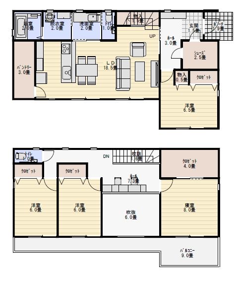 40坪4ldk吹き抜けとパントリー収納のある家の間取り図 間取り 人気 間取り 家の間取り 40坪 間取り 40坪4ldk吹き抜けとパントリー収納のある家の間取り図 間取り 人気 間取り 家の間取り 40坪 間取り