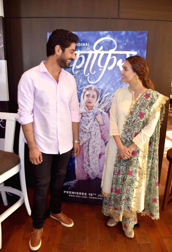 Actors Dia Mirza and Mohit Raina during promotion of their web-series \'Kaafir\' in Amritsar, on June 11, 2019. - Dia Mirza and Mohit Raina