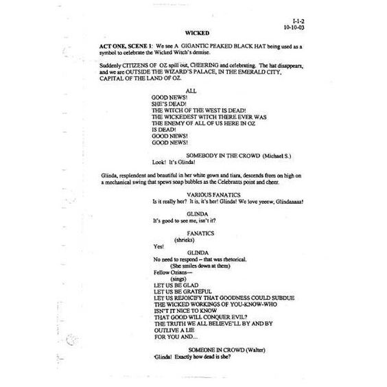 Wicked Musical Script ❤ liked on Polyvore featuring music and - housekeeping duties Wicked Musical Script ❤ liked on Polyvore featuring music and - housekeeping duties