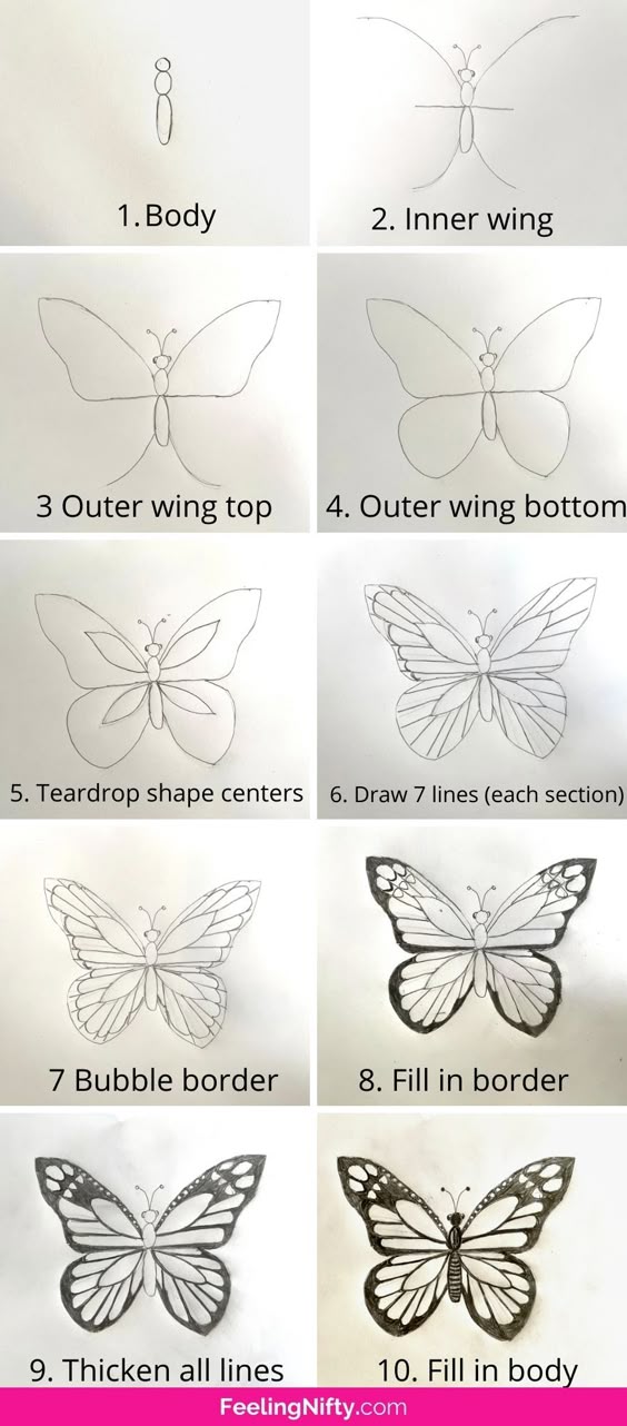 How to Draw a Butterfly Easy-Peasy & Fast ! {for kids, teens and adults}