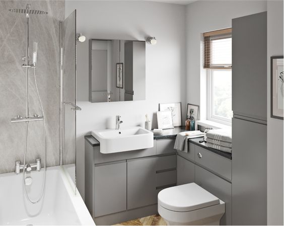 Wharfe Slate Grey Fitted Bathroom Furniture Fitted Bathroom Furniture Fitted Bathroom Bathroom Furniture Modern