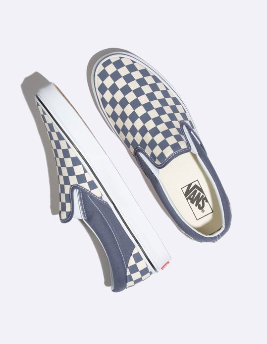 Vans Checkerboard Grisaille & True White Classic Slip-On ... Vans Checkerboard Grisaille & True White Classic Slip-On ...
