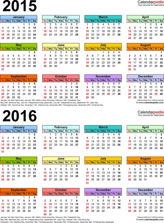 word document calendar 2015
