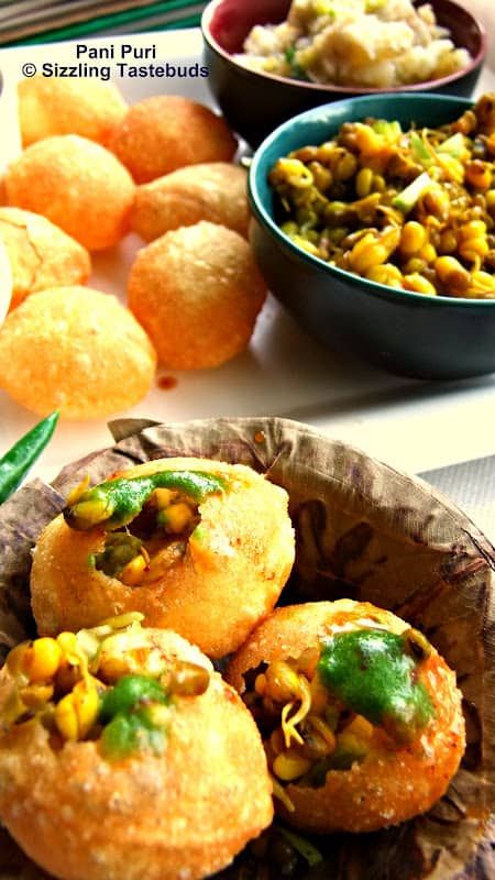 Pani Puri | Mumbai street food delight | Quick Kids Snacks - Sizzling Tastebuds