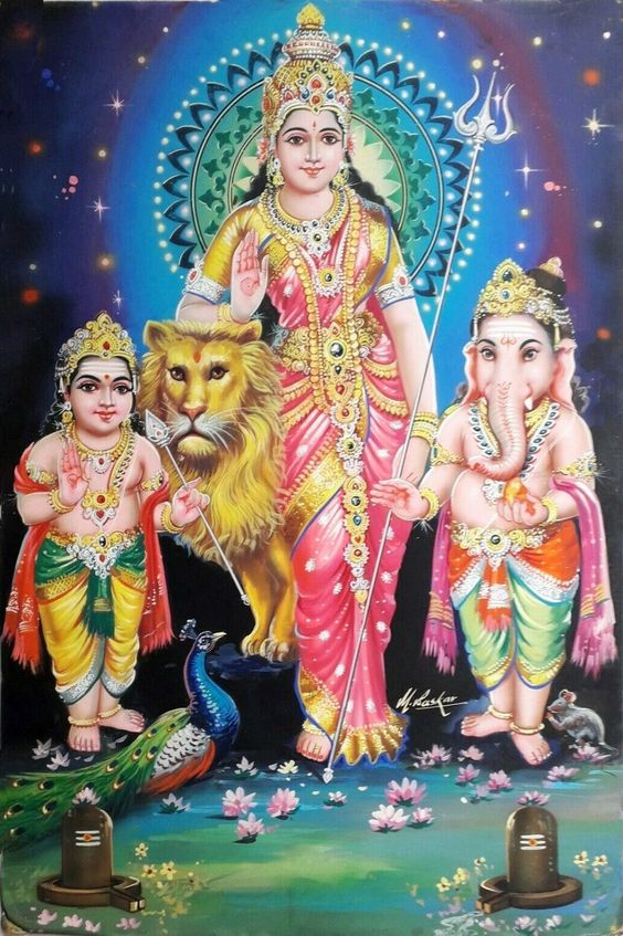 Gaurinandan Shri Ganesha and Shri Kartikeya.