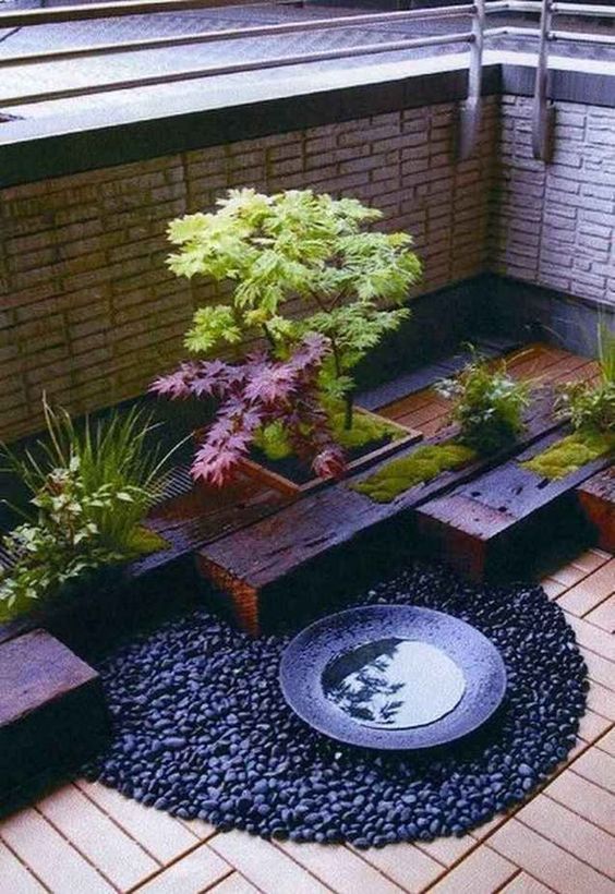 small rooftop garden with water features #gardenIdeas #garden #gardening #plants #homeDecor #indoor