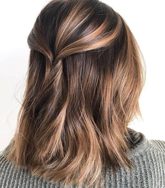 brown hair with caramel highlights