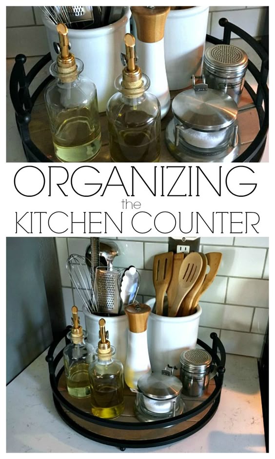 Organizing the Kitchen Counter - A simple tray and a few canisters is all you need!