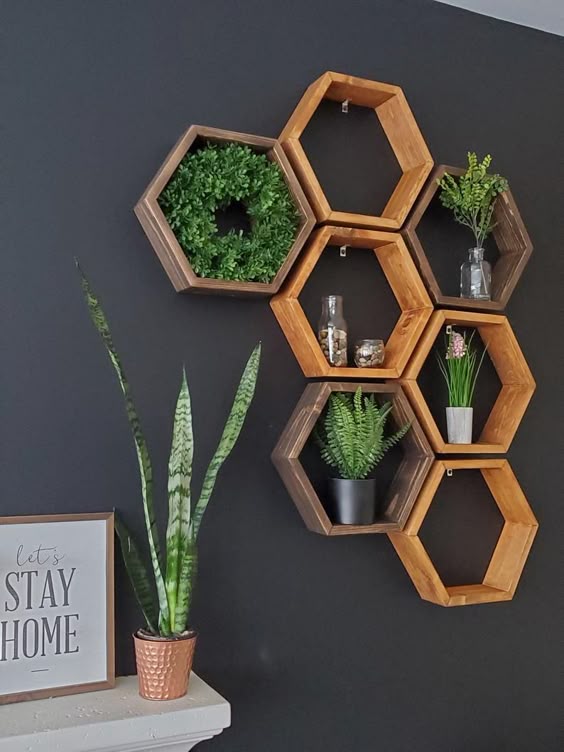 Honeycomb Shelf Hexagon Shelves Wooden Hexagon Shelves Wood | Etsy