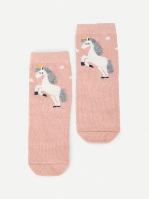 Girls Unicorn Pattern Socks Shein Sheinside Men Sdressshoes Men S Dress Shoes Fun Socks Corap Trendler Model