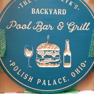 Bar Grill Sign Signs Personalized Carved In 2021 Bar Grill Sign Signs Personalized, Outdoor Bar Signs Personalized Uk