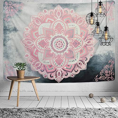 Sevenstars Pink Mandala Tapestry Bohemian Tapestries Hippie Tapestry Floral Medallion Tapestry for Bedroom