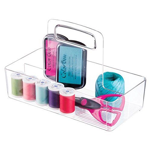 mDesign Plastic Portable Craft Storage Organizer Caddy Tote mDesign Plastic Portable Craft Storage Organizer Caddy Tote