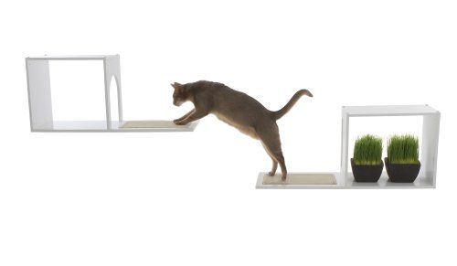 The Sophia Wall Mounted Cat Tree in White Designer Pet Pr...