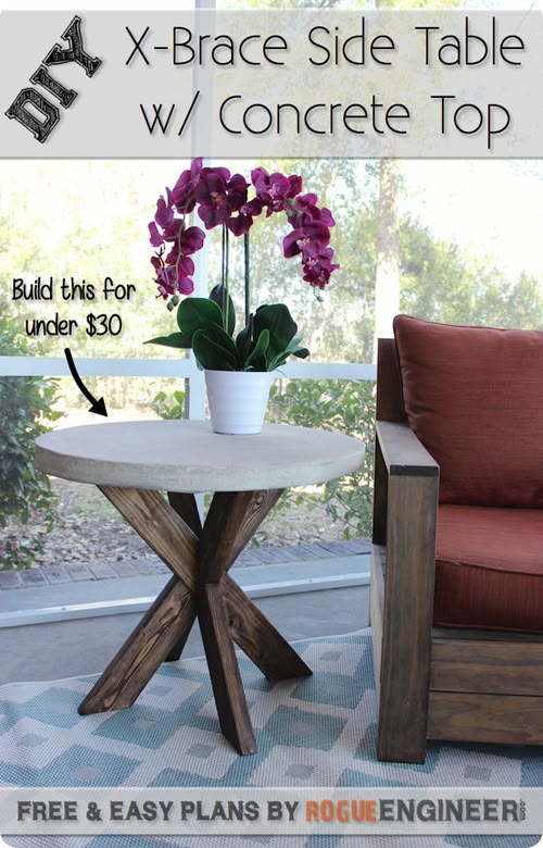 Round Bistro Table With Concrete Top Diy Projects Side Concrete Diy Projects, How To Make A Small Round Side Table