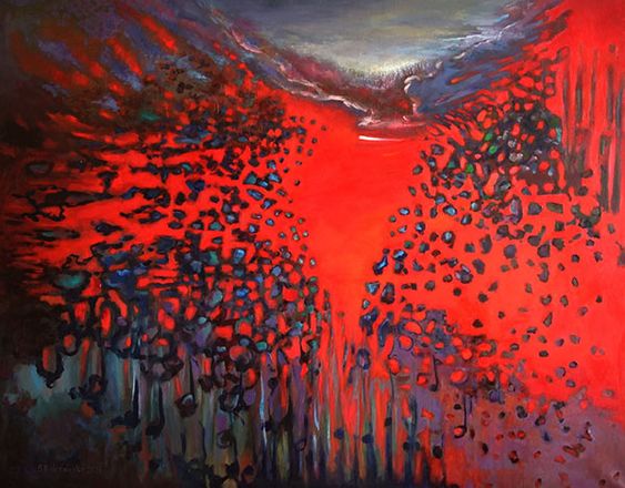 Barbara Bielecka-Woźniczko, Krakowiak Fantastyczny , olej na płótnie, 100 x 130 cm
