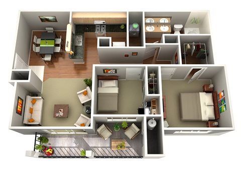 Sunflower Floor Plan 2 Bedroom 1 Bath Home Room Design House Layout Plans Apartment Layout