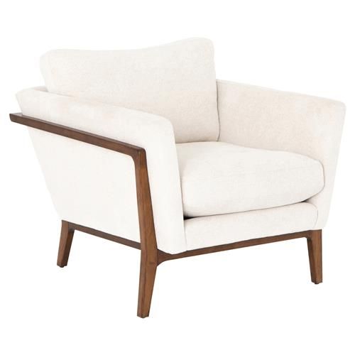 Dorothy Modern Classic Ivory Upholstered Birch Wood Occasional Arm Chair In 2021 Armchair Accent Chairs For Living Room Wood Arm Chair Armchair Accent Chairs, Occasional Chairs With Wood Arms