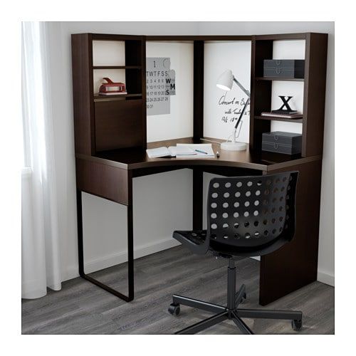 Micke Corner Workstation Black Brown 39 3 8x55 7 8 Corner