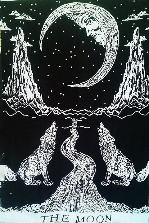Sun Dyed Tapestry New Crying Wolf of The Moon Tapestry Sun Dyed Tapestry New Crying Wolf of The Moon Tapestry