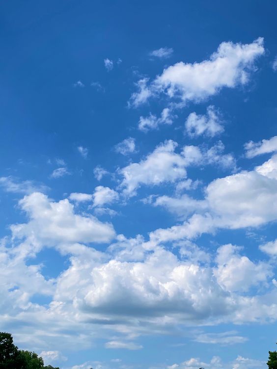 fluffy clouds wallpaper blue sky ☁️