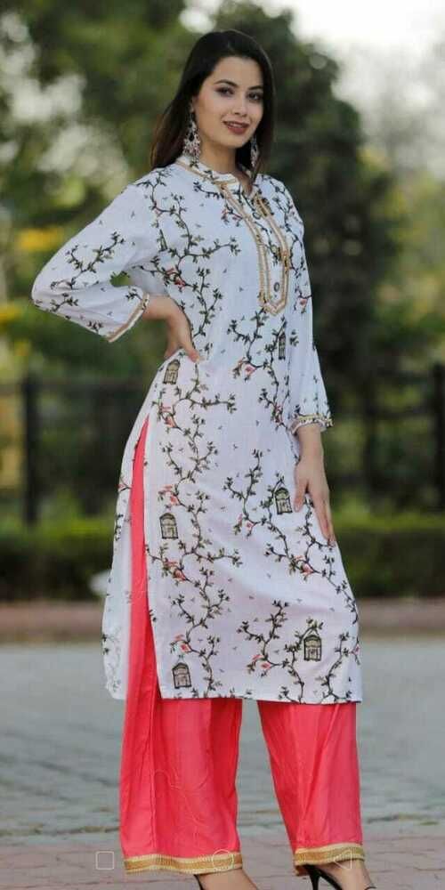 Indian kurta dress With pant Top Tunic Set blouse Combo Ethnic Bottom kurti-fm02