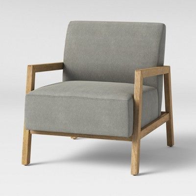 Bedford Rustic Wood Arm Accent Chair Canvas Gray Threshold Armchair - Accent Chairs With Wood Arms Bedford Rustic Wood Arm Accent Chair Canvas Gray Threshold Armchair - Accent Chairs With Wood Arms