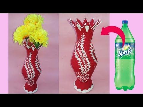 Plastic Bottle Flower Vase Vase With Plastic Bottle Best Out Of Wast Plastic Bot Plastic Bottle Flowers Hand Embroidery Patterns Flowers Flower Vase Making