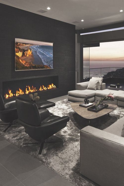 Living Room With Fireplace Design And Ideas That Will Warm You All Winter Décoration De Maison Contemporaine Déco Salon Aménagement Intérieur Maison
