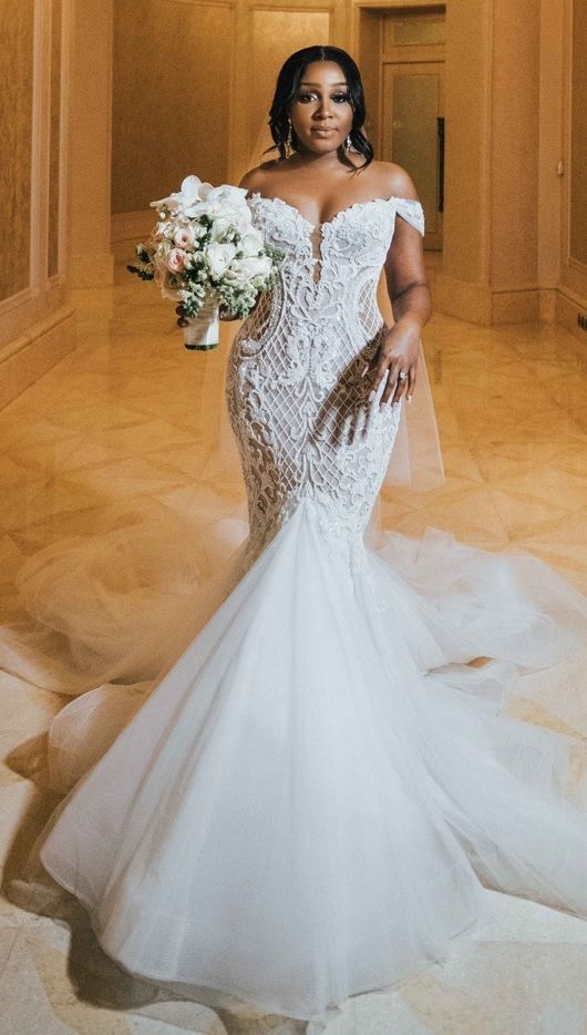 5+Black And White Mermaid Wedding Dresses