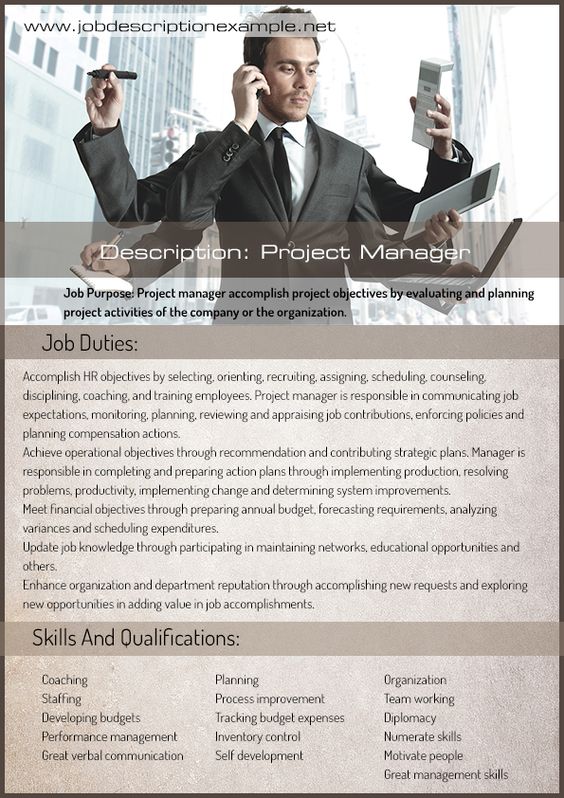 PROJECT MANAGEMENT JOB DESCRIPTION Job description example - management job description PROJECT MANAGEMENT JOB DESCRIPTION Job description example - management job description
