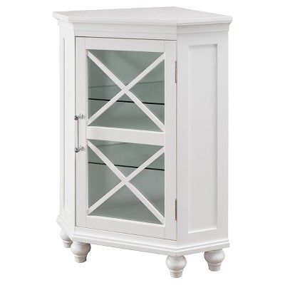 Floor Cabinet With 2 Shelves White Elegant Home Fashions Elegant Home Fashions Bathroom Floor Cabinets White Corner Cabinet