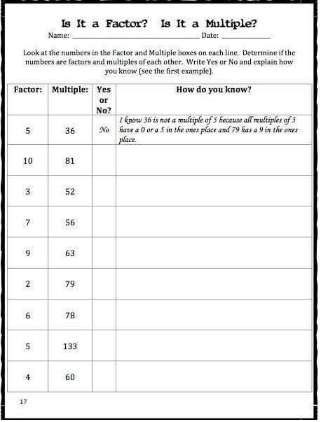 Factors And Multiples Worksheets For Grade 4 Google Search Factors And Multiples Word Problem Worksheets 4th Grade Math