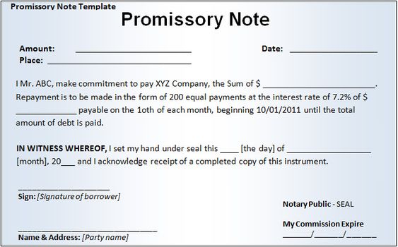 Promissory Note Template Free \ Premium Templates v Pinterest - promissory note template free Promissory Note Template Free \ Premium Templates v Pinterest - promissory note template free